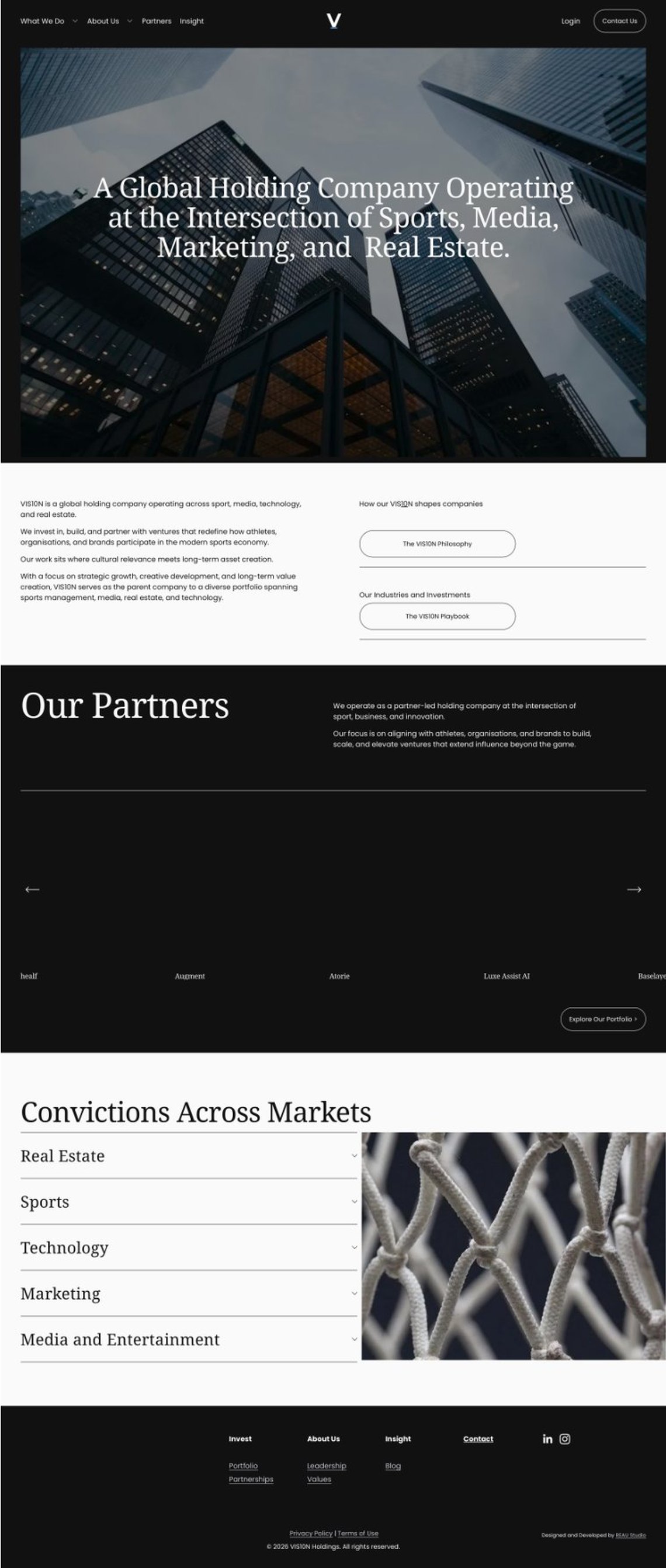 The first VIS10N Holdings website